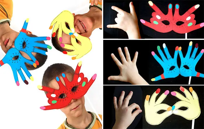 Napravite masku koristeći detetov otisak ruke