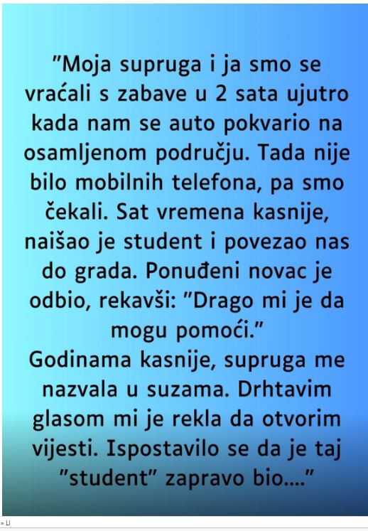 “Supruga i ja smo se vracali sa zabave u 2 ujutro i auto nam staje na osamljenom mjestu…” - featured image