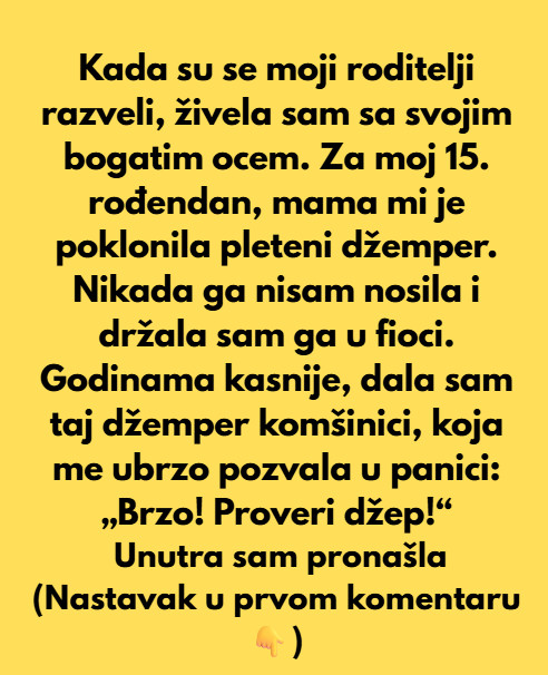 Kada su se moji roditelji razveli, živela sam sa ocem, jer je bio mnogo bogatiji od moje majke… - featured image Kada su se moji roditelji razveli, živela sam sa ocem, jer je bio mnogo bogatiji od moje majke… - featured image