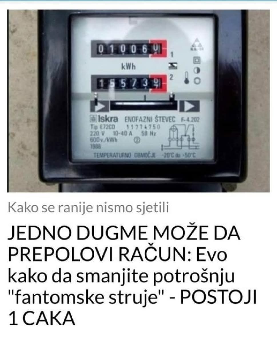 JEDNO DUGME MOŽE DA PREPOLOVI RAČUN: Evo Kako Da Smanjite Potrošnju Struje – POSTOJI 1 CAKA - featured image