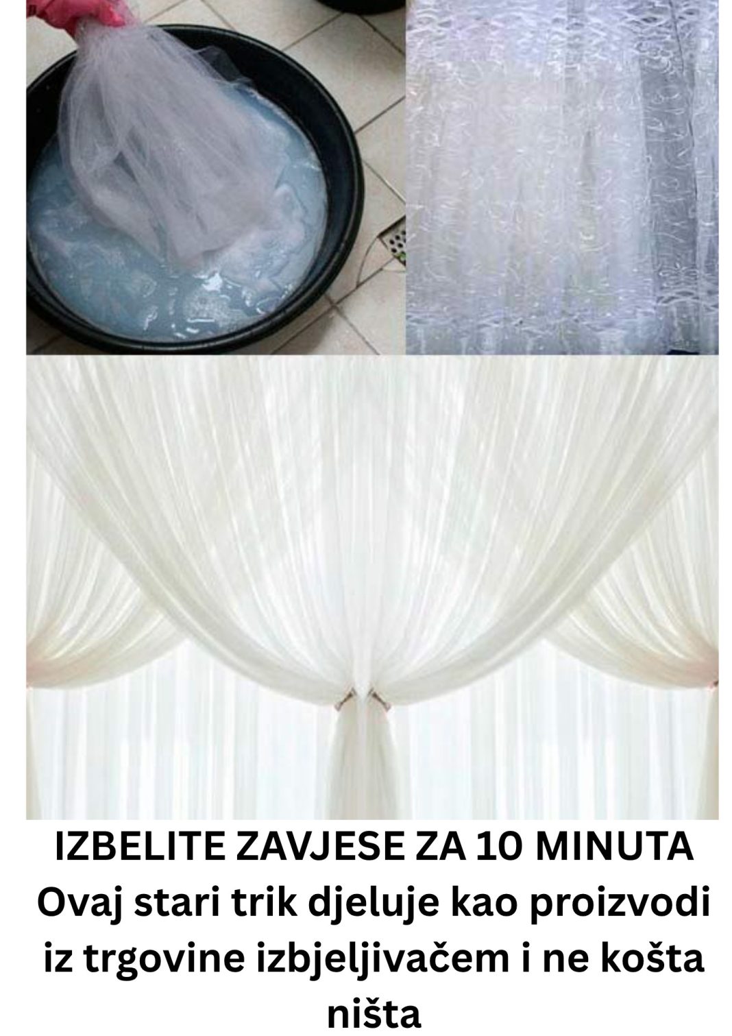 IZBELITE ZAVJESE ZA 10 MINUTA Ovaj stari trik djeluje kao proizvodi iz trgovine izbjeljivačem i ne košta ništa - featured image