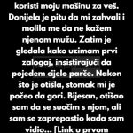 Pustio sam komšinicu da koristi moju mašinu za veš. Donijela je pitu da mi zahvali i molila me da ne kažem njenom mužu. Pustio sam komšinicu da koristi moju mašinu za veš. Donijela je pitu da mi zahvali i molila me da ne kažem njenom mužu. - featured image