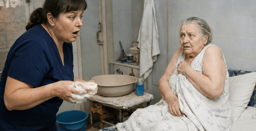 „Ne diraj tamo!“ — molila je 75-godišnja baka kada je njegovateljica došla da je okupa. Pune tri godine nije dozvoljavala nikome da joj priđe. Čim je sapunala spužvu, ugledala je ONO… 😲😲😲 - featured image