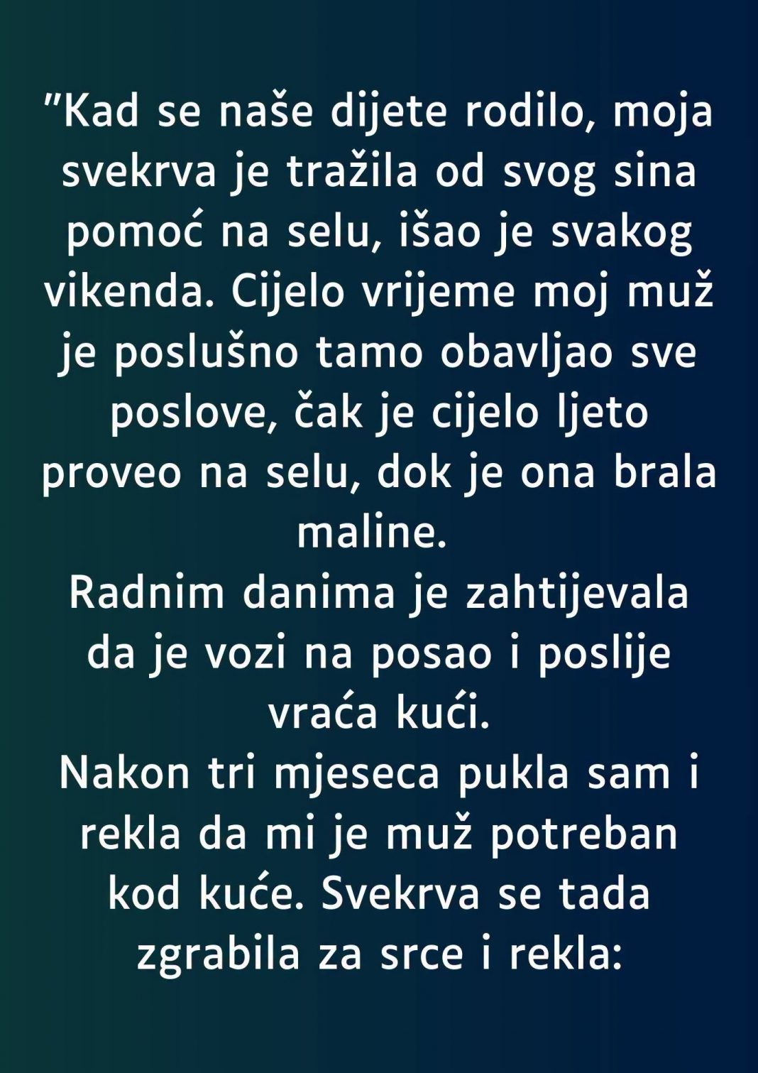 Kada je stigla beba, svekrva je tražila sina samo za sebe: Priča mlade majke pokrenula je veliku raspravu o granicama u porodici - featured image