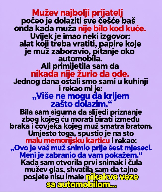 Suprugov najbolji prijatelj pokazao joj je snimke koje nije očekivala: Jedan detalj otkrio je da dvostruki život traje mesecima - featured image